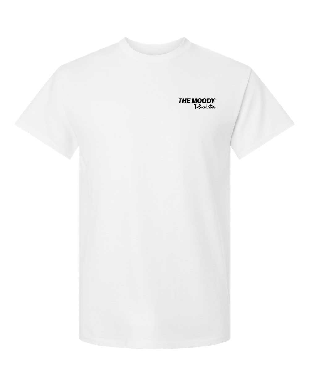 The Moody Roadster Construction Cutaway White Tee